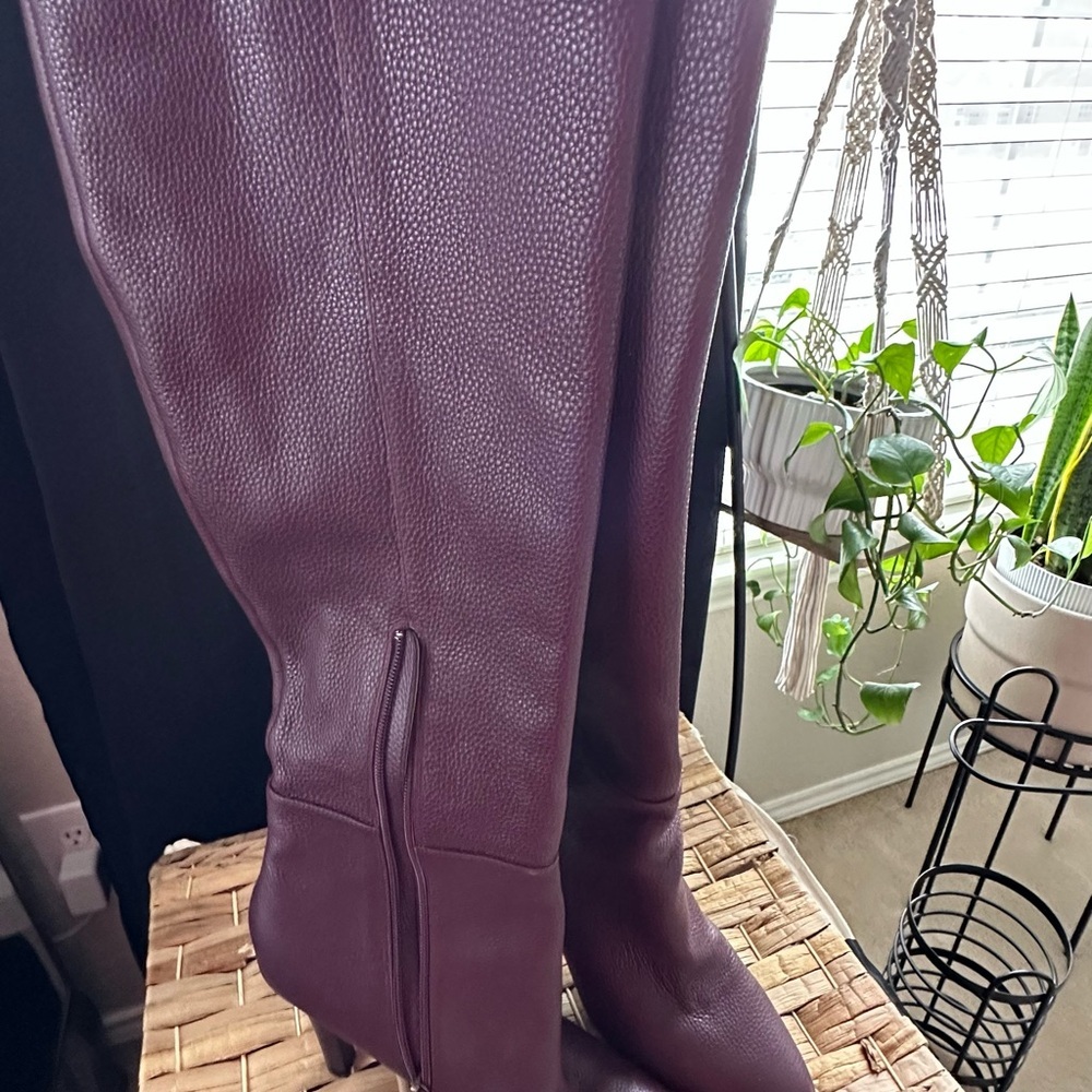 Sam Edelman Over the Knee Burgundy soft leather Boots - Picture 2 of 3